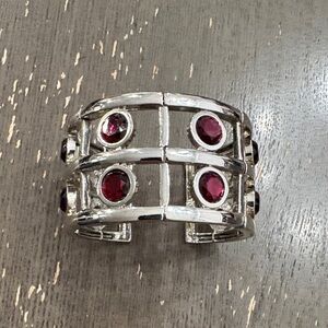 WHBM cuff bracelet with ruby red detailing